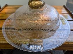 Antique Cut Crystal Glass Victorian Bowl Onyx Claw Feet Base Pairpoint