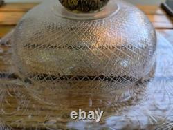 Antique Cut Crystal Glass Victorian Bowl Onyx Claw Feet Base Pairpoint