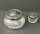 Antique Cut Crystal Glass and Sterling Jewelry/Trinket Box