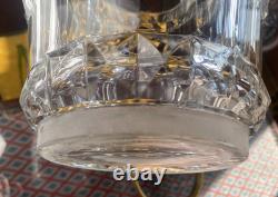 Antique Cut Crystal Ice Bucket Centerpiece Set w Chiseled Gilt Bronze Stand