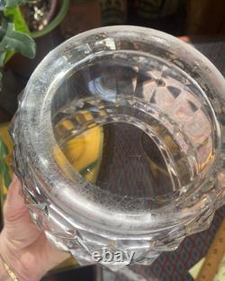 Antique Cut Crystal Ice Bucket Centerpiece Set w Chiseled Gilt Bronze Stand