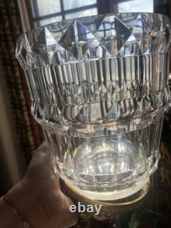 Antique Cut Crystal Ice Bucket Centerpiece Set w Chiseled Gilt Bronze Stand