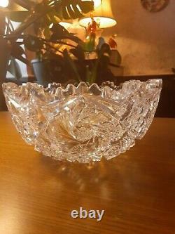 Antique Cut Glass Bowl, Cut Lead Crystal Bowl. No Damage