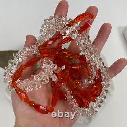 Antique Cut Glass Crystal Bead Flapper Art Deco Necklace Jewelry Lot Czech