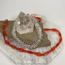 Antique Cut Glass Crystal Bead Flapper Art Deco Necklace Jewelry Lot Czech