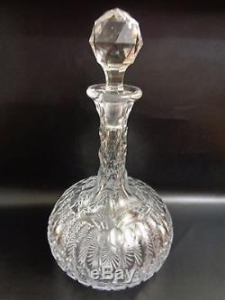 Antique Cut Glass Crystal Decanter