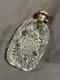 Antique Cut Glass Crystal & Hallmarked Sterling Silver Hip Flask