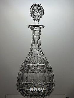 Antique Cut Glass Crystal Very Unique Victorian Decanter, C-1860-13 1/2(34cm)