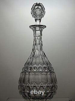 Antique Cut Glass Crystal Very Unique Victorian Decanter, C-1860-13 1/2(34cm)