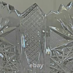 Antique Cut Glass Crystal pedestal Bowl American Brilliant Period ABP