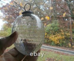 Antique Cut Glass Kugel Christmas Ornament Over 120 Yrs Old Honeycomb Pattern