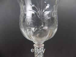 Antique Cut Rock Crystal Wine Glass Double Air Twist Stem