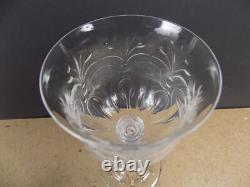 Antique Cut Rock Crystal Wine Glass Double Air Twist Stem