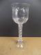 Antique Cut Rock Crystal Wine Glass Double Air Twist Stem (it#b1)