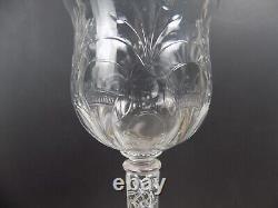 Antique Cut Rock Crystal Wine Glass Double Air Twist Stem (it#b1)