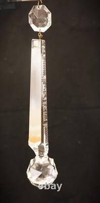 Antique Cut Victorian Style 7 Glass Crystal Chandelier Prisms Set of 15