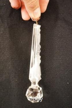 Antique Cut Victorian Style 7 Glass Crystal Chandelier Prisms Set of 15