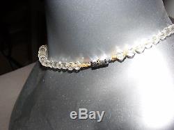 Antique Czech Crystal Cut Glass Faceted Beads Necklace Graduated Ball Cut