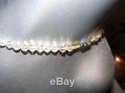 Antique Czech Crystal Cut Glass Faceted Beads Necklace Graduated Ball Cut