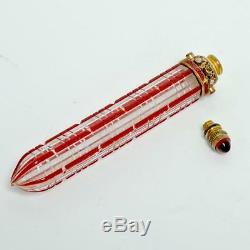 Antique Czech Cut To Clear Crystal Embellished Perfume Vial