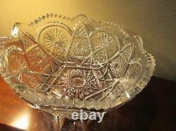 Antique EAPG Cut Crystal Glass Bowl American Glass Co Regal circa 1906 9x4.5