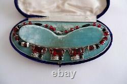 Antique Edwardian Custom Austro / German Cut Glass Necklace -c1910's, Fitted Box