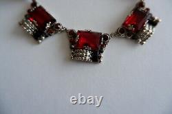 Antique Edwardian Custom Austro / German Cut Glass Necklace -c1910's, Fitted Box