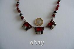 Antique Edwardian Custom Austro / German Cut Glass Necklace -c1910's, Fitted Box