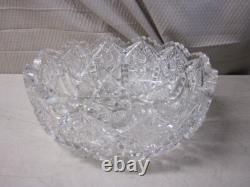 Antique Extensive Brilliant Cut Crystal 9 inch Bowl Gorgeous
