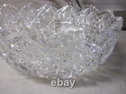 Antique Extensive Brilliant Cut Crystal 9 inch Bowl Gorgeous