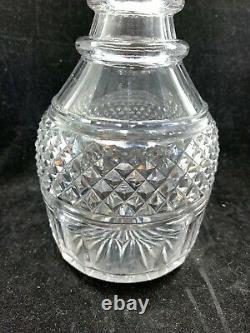 Antique Flint Glass Anglo-Irish Cut Crystal Decanter Georgian style ringed neck