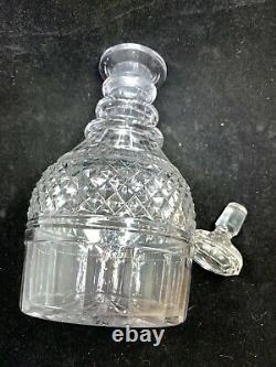 Antique Flint Glass Anglo-Irish Cut Crystal Decanter Georgian style ringed neck