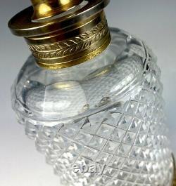 Antique French Baccarat 6 x 3 Cut Crystal Decanter, Scent Bottle, Dore Bronze