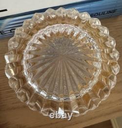 Antique French Baccarat Diamond Cut Crystal Glass Cylindrical Casket