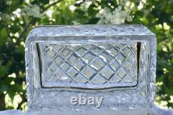 Antique French Baccarat Style Diamond Cut Crystal Dresser Box or Jewel Casket