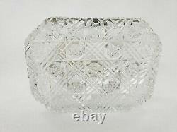 Antique French Crystal Diamond Cut Glass Dresser Box