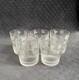 Antique French Hand Cut Engraved Grapevines Crystal Glass Liquor Glasses