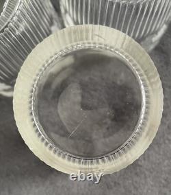 Antique French Hand Cut Engraved Grapevines Crystal Glass Liquor Glasses