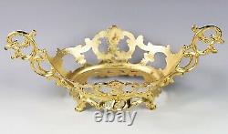 Antique French clear crystal glass cut Bowl ormolu mounts Centerpiece