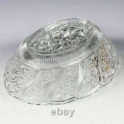 Antique French clear crystal glass cut Bowl ormolu mounts Centerpiece