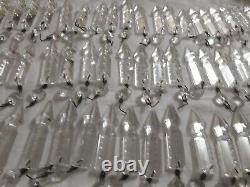 Antique French long cut luster spear crystal glass 100 pieces size 3.5 total