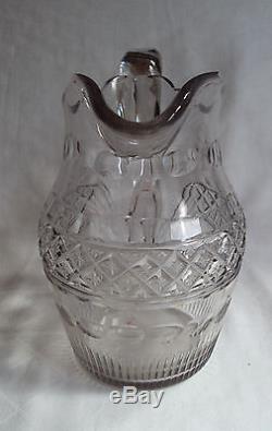 Antique Georgian Cut Crystal Glass Large Water Jug 18th c Possibly Irish