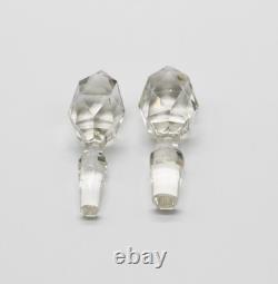 Antique Glass Cruet Set Sterling Spoon EPNS Stand Cut Crystal