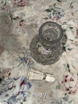 Antique Hand Cut Crystal Decanter With Original Stopper Heavy Glass
