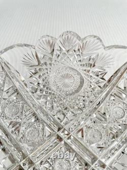 Antique Hawkes American Brilliant Cut Glass Crystal Bread Bowl 10.5 Low Dish