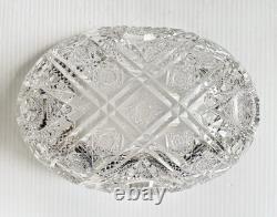 Antique Hawkes American Brilliant Cut Glass Crystal Bread Bowl 10.5 Low Dish