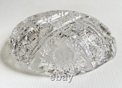 Antique Hawkes American Brilliant Cut Glass Crystal Bread Bowl 10.5 Low Dish