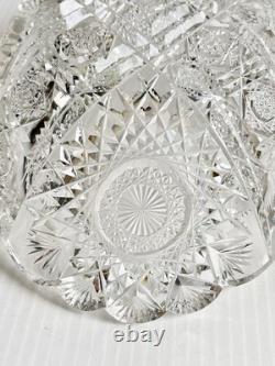 Antique Hawkes American Brilliant Cut Glass Crystal Bread Bowl 10.5 Low Dish