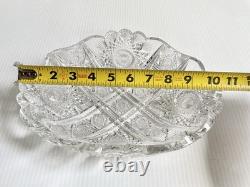 Antique Hawkes American Brilliant Cut Glass Crystal Bread Bowl 10.5 Low Dish