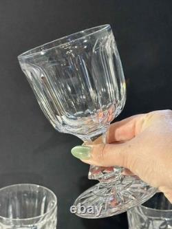 Antique Hawkes Signed Cut Crystal Goblets American Brilliant Glass 1900s. Set 3